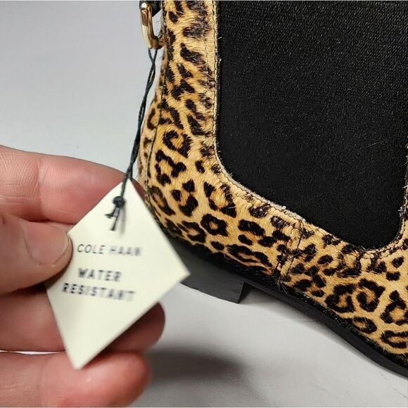 NEW Cole Haan Calf Hair Leopard Ankle NEW Women's Size 5 Booties water resistant - Picture 8 of 8